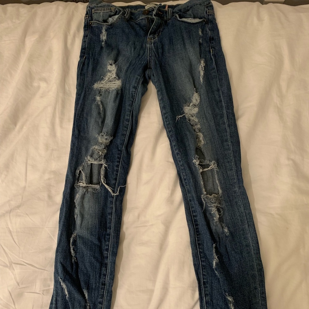 Distressed Sneak Peek Boyfriend Jeans